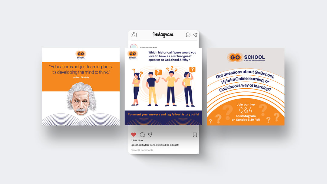 Social Media design for GoSchool - A New Age International School