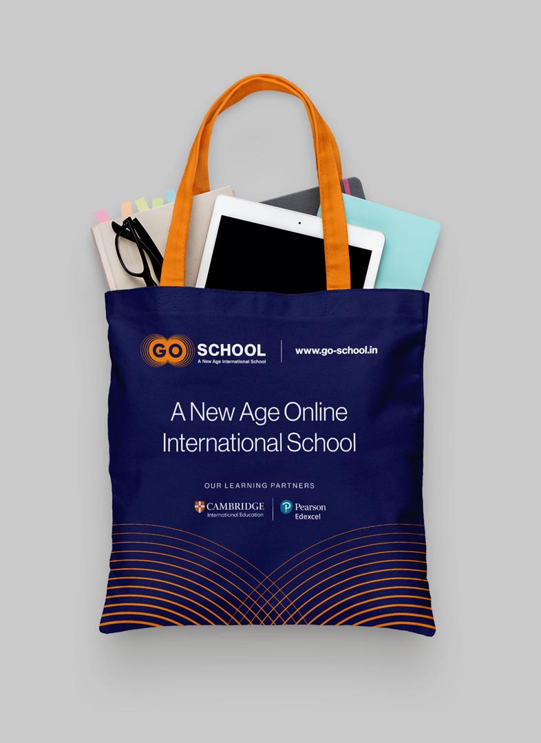 Tote bag design for GoSchool - A New Age International School