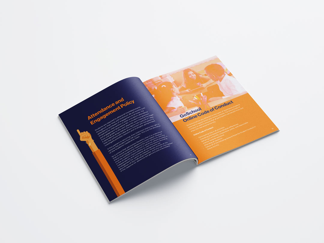 Handbook design for GoSchool - A New Age International School