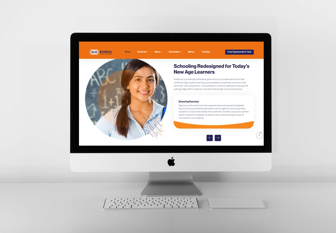 Website design for GoSchool - A New Age International School