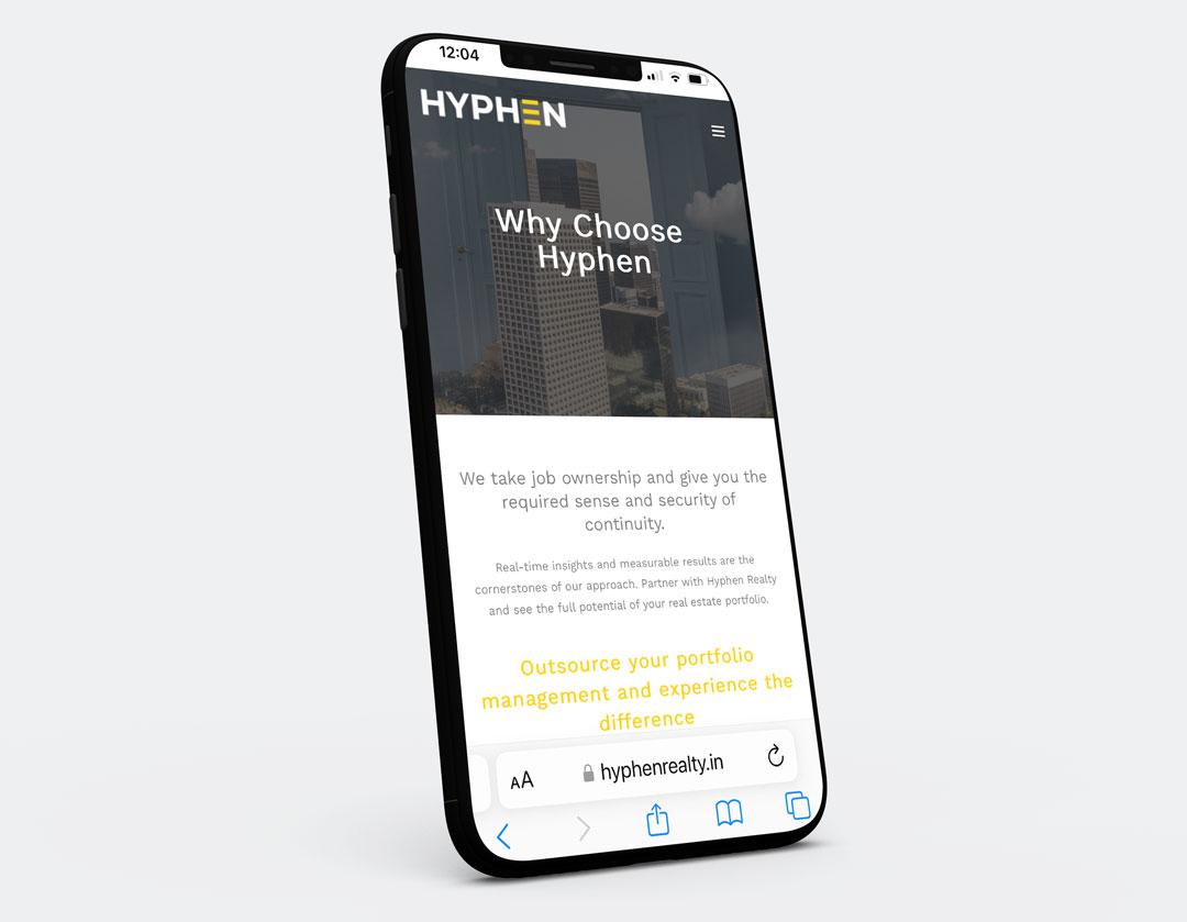 Mobile friendly website design for Real Estate Brand in Pune Hyphen Realty