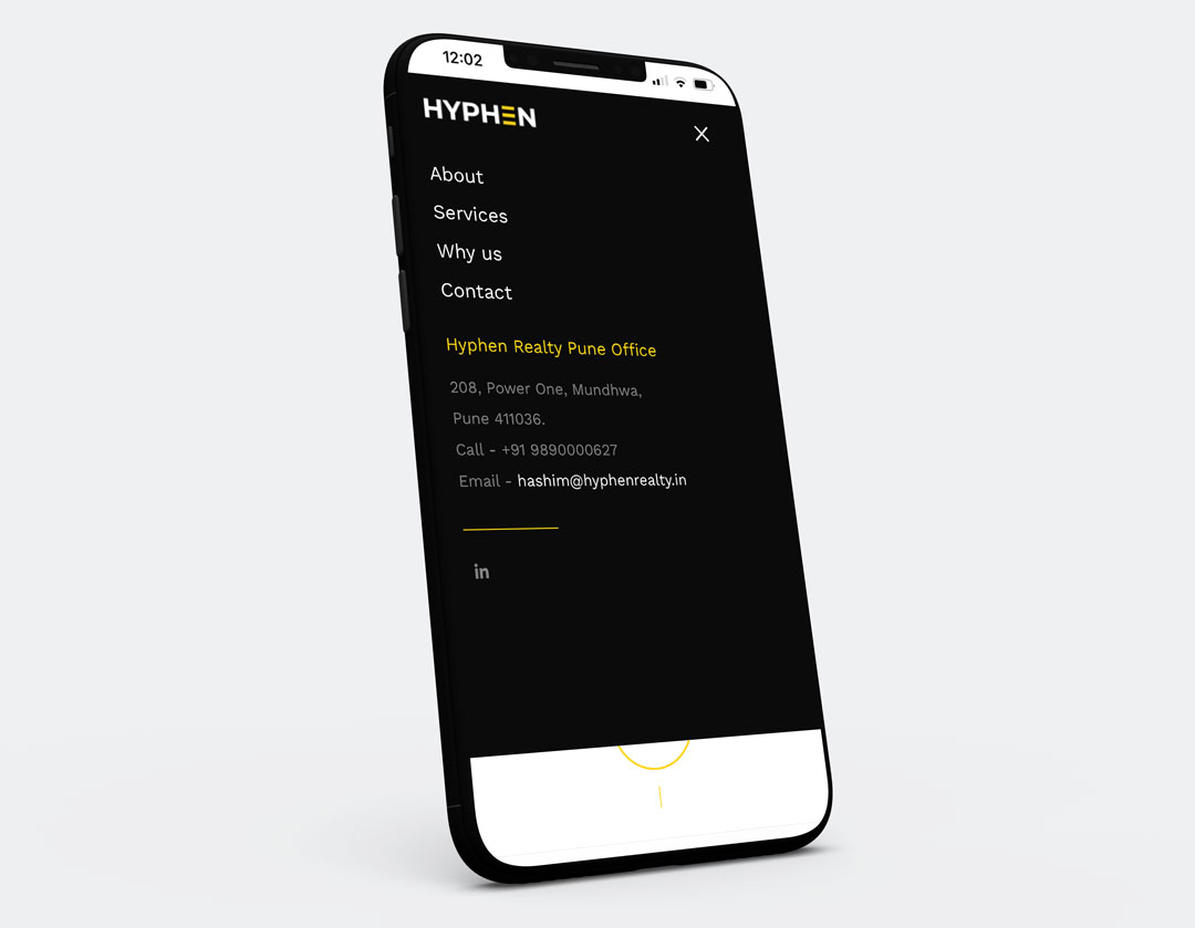 Mobile friendly, responsive website design for Real Estate Brand in Pune Hyphen Realty