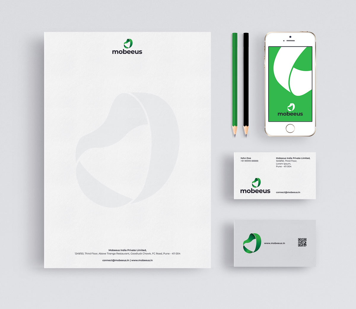 Stationery, Business Cards & Brand Collaterals for MOBEEUS