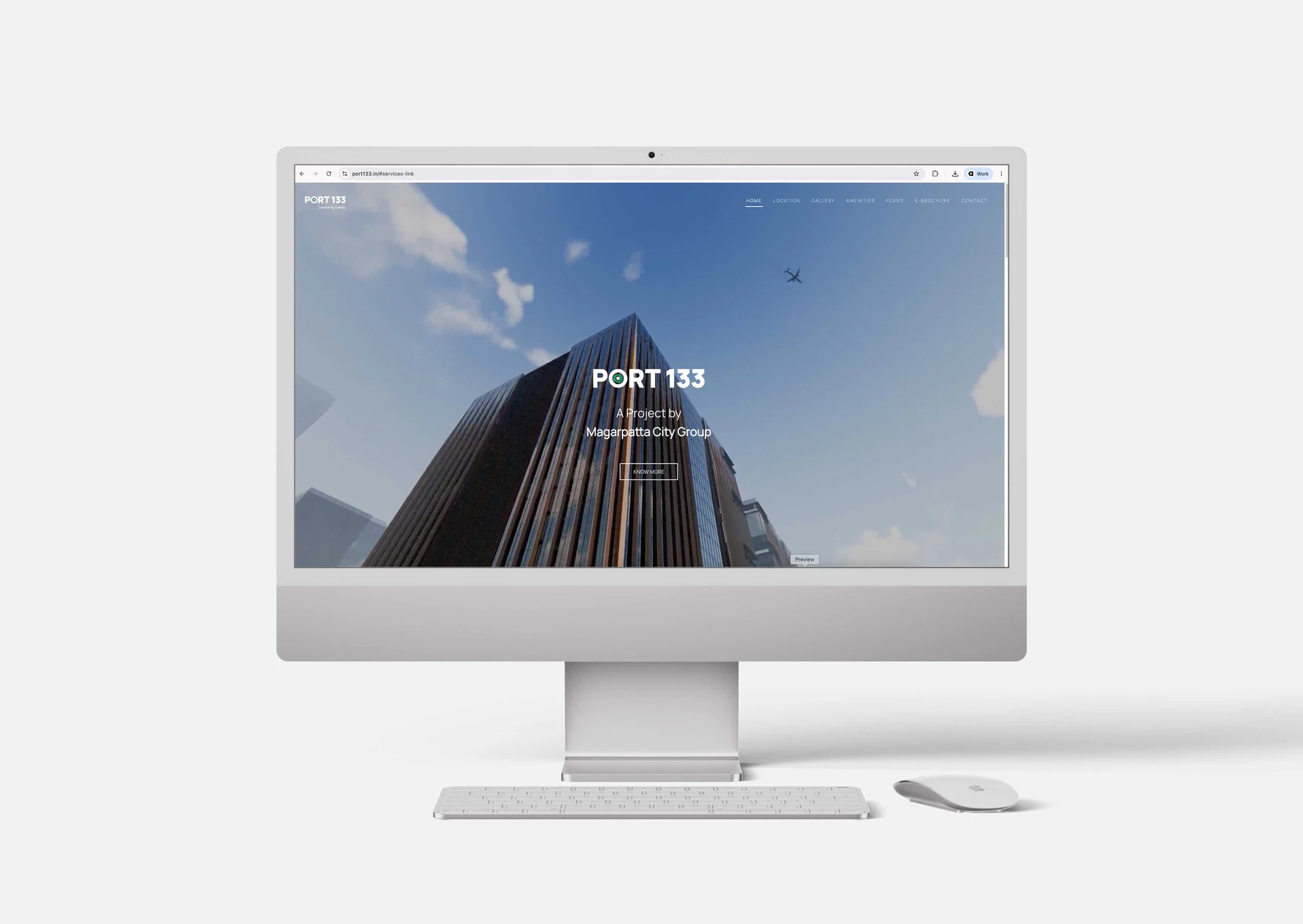 Official Website Design for PORT 133 on Desktop