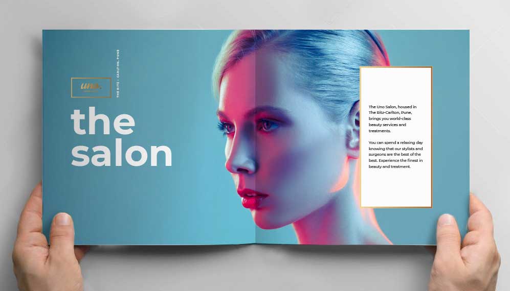 Brochure and website design for Uno Salon